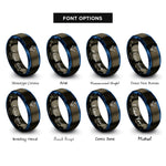 font options for inside engraving on gunmetal & blue delta robot rings