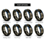 font options for inside engraving on gunmetal & blue delta robot rings