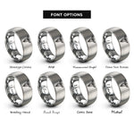 font options for inside engraving on silver dental caduceus rings