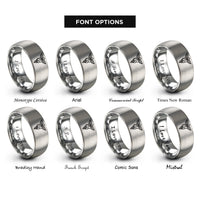 font options for inside engraving on silver dental caduceus rings