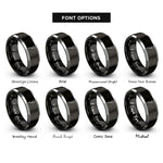 font options for inside engraving on black & grey dental mirror rings