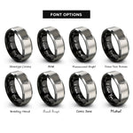 font options for inside engraving on black & gray dental mirror rings