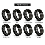 font options for inside engraving on black dental mirror rings