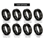 font options for inside engraving on black dental mirror rings