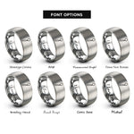 font options for inside engraving on grey dental mirror rings