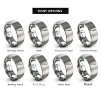 font options for inside engraving on grey dental mirror rings