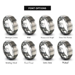 font options for inside engraving on gray dental mirror rings