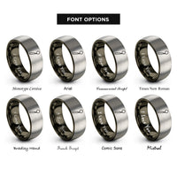 font options for inside engraving on gunmetal & gray dental mirror rings