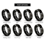 font options for inside engraving on black & gray dental mirror probe rings