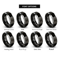 font options for inside engraving on black & gray dental mirror probe rings