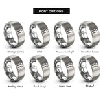 font options for inside engraving on silver dental mirror probe rings