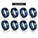 font options for inside engraving on blue departure board rings