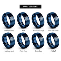 font options for inside engraving on blue departure board rings