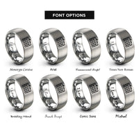 font options for inside engraving on silver departure board rings