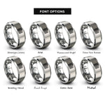 font options for inside engraving on grey departure board rings