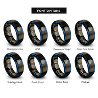 font options for inside engraving on gunmetal & blue departure board rings
