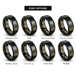 font options for inside engraving on gunmetal & blue departure board rings