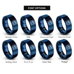 font options for inside engraving on blue departure icon rings