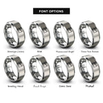 font options for inside engraving on grey departure icon rings