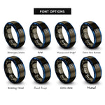 font options for inside engraving on gunmetal & blue departure icon rings