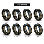 font options for inside engraving on gunmetal & blue departure icon rings
