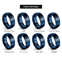font options for inside engraving on blue depth camera icon rings