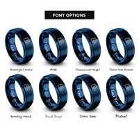font options for inside engraving on blue depth camera icon rings