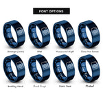 font options for inside engraving on blue depth camera icon rings