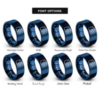font options for inside engraving on blue depth camera icon rings
