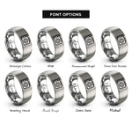 font options for inside engraving on grey depth camera icon rings
