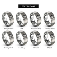 font options for inside engraving on grey depth camera icon rings