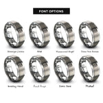 font options for inside engraving on gray depth camera icon rings