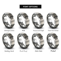 font options for inside engraving on gray depth camera icon rings