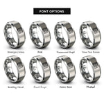 font options for inside engraving on gray depth camera icon rings