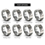 font options for inside engraving on grey depth numbers rings