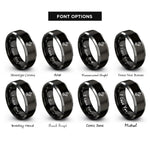 font options for inside engraving on black & grey derailleur rings