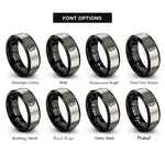 font options for inside engraving on black & gray descender atc rings