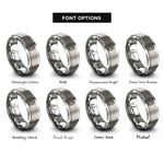 font options for inside engraving on silver descender atc rings