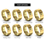 font options for inside engraving on gold desert buttes sun rings
