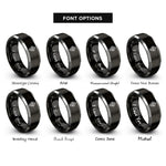 font options for inside engraving on black & silver desert cactus rings