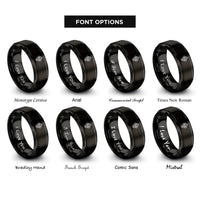 font options for inside engraving on black desert cactus rings