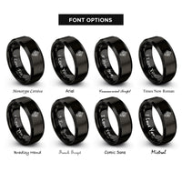 font options for inside engraving on black desert cactus rings