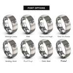 font options for inside engraving on silver desert cactus rings