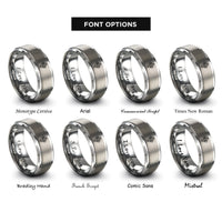 font options for inside engraving on silver desert cactus rings
