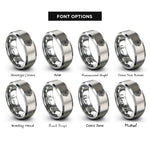 font options for inside engraving on silver desert cactus rings