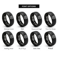 font options for inside engraving on black desert dunes badge rings