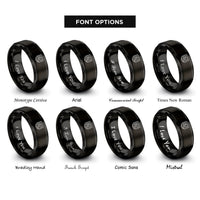 font options for inside engraving on black desert dunes badge rings