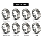 font options for inside engraving on silver desert dunes badge rings