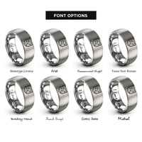 font options for inside engraving on silver desert dunes badge rings