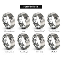 font options for inside engraving on grey desert fox rings